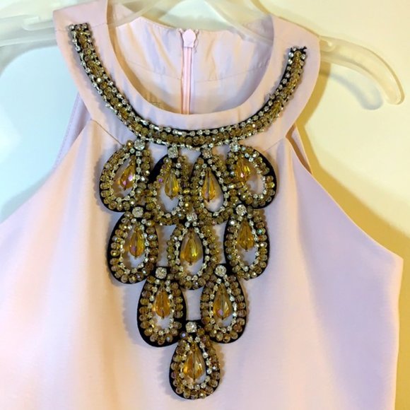 NWOT Pippa&Julie Crystal Embellished Chiffon Dress - Picture 3 of 12